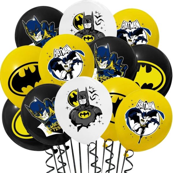 Pack 12 Globos Látex Cumpleaños Batman mod 3
