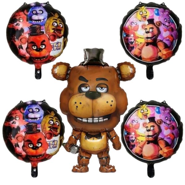 Set Globos Aluminio Decorativo Cumpleaños Five Nights at Freddýs ( Fnaf)