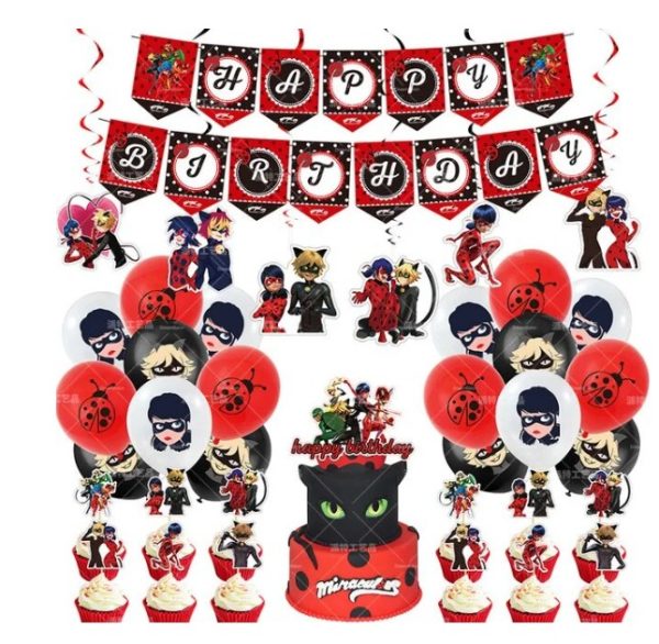 Set Decorativo Cumpleaños LadyBug ( Miraculous)