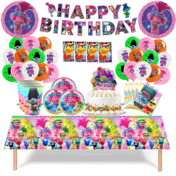 Globos Cotillón Decorativo Cumpleaños Trolls