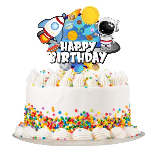 Topper para Torta de Cumpleaños Astronauta - Imagen 2