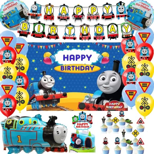 Set Decorativo + Fondo Telon Cumpleaños Thomas y sus amigos