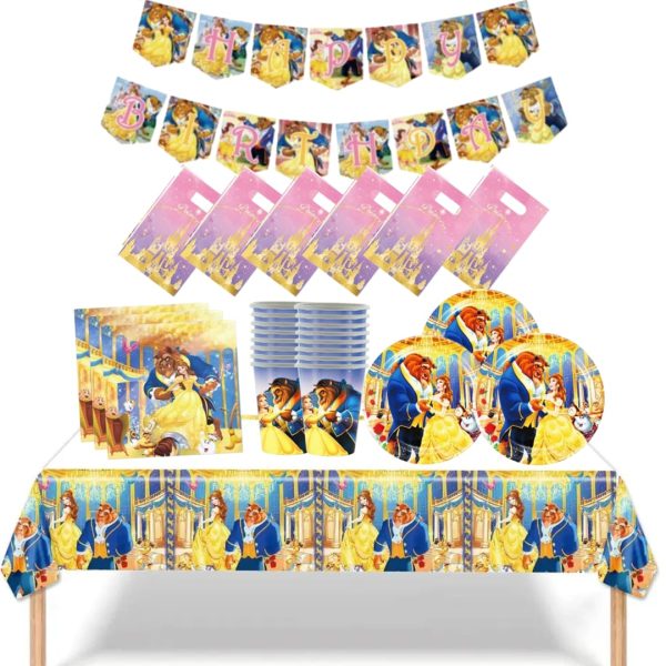 Cotillón Decorativo Cumpleaños La Bella y la Bestia
