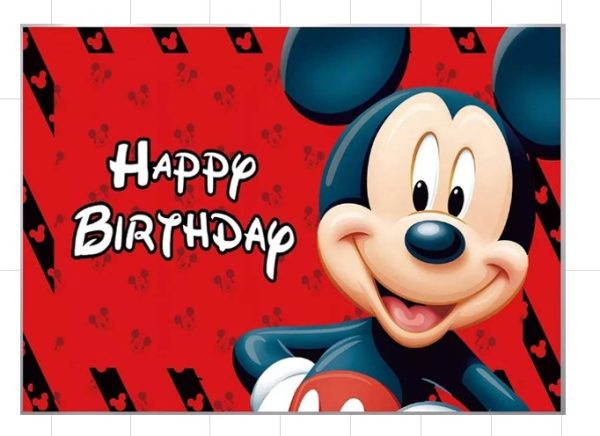 Fondo Telon Decorativo Cumpleaños, Fotografía, Mickey Mouse 150cm x 100cm
