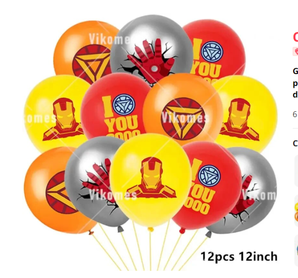 Set Decorativo Globos con Banderin y toppers IronMan - Imagen 4