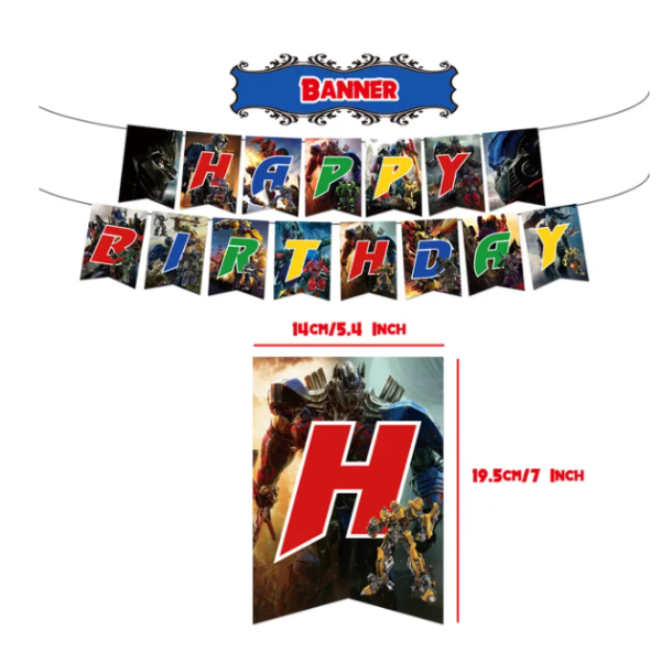 Set Decorativo para Cumpleaños Transformers (mod2) - Imagen 4