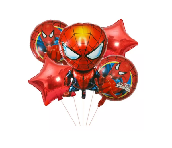 Set Globos Aluminio Spiderman 5pzas (Rojo)