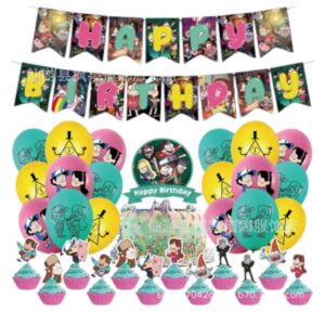 Set Decorativo Globos con Banderin y toppers Gravity Falls