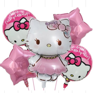 Set Globos Aluminio Hello Kitty 5pzas (mod 2)