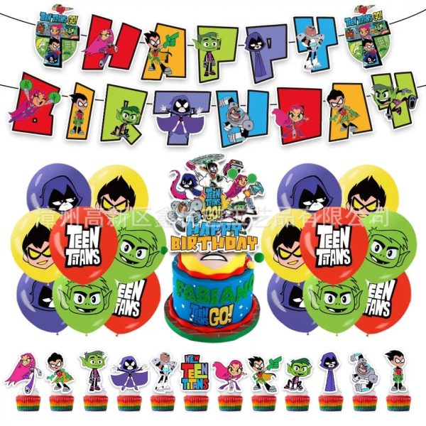 Set Decorativo para Cumpleaños Jóvenes Titanes (mod2)
