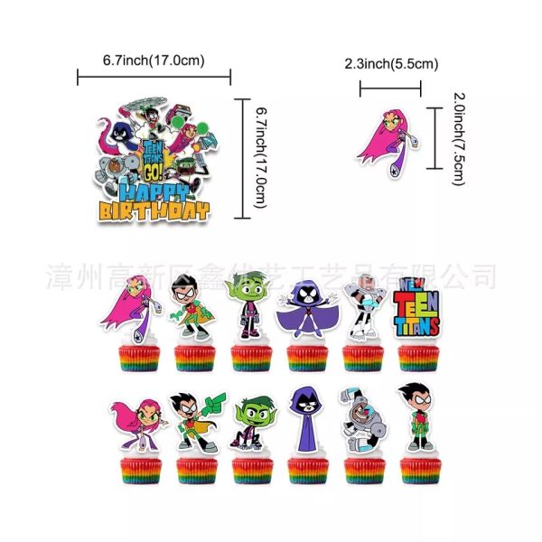 Set Decorativo para Cumpleaños Jóvenes Titanes (mod2) - Imagen 3