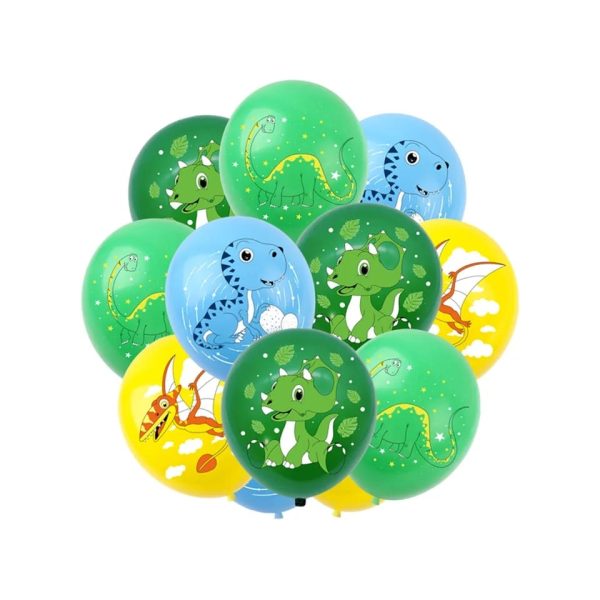 PACK 12 globos Látex Cumpleaños Dinosaurio bebe