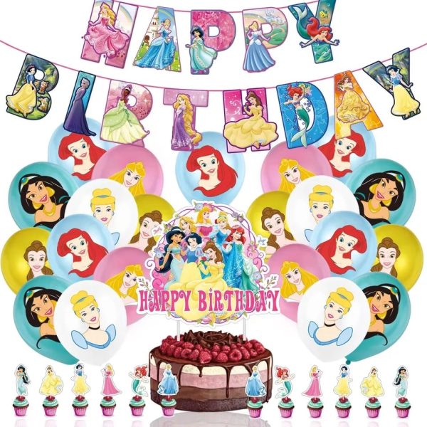 Set Decorativo para Cumpleaños Princesas Disney (mod2)