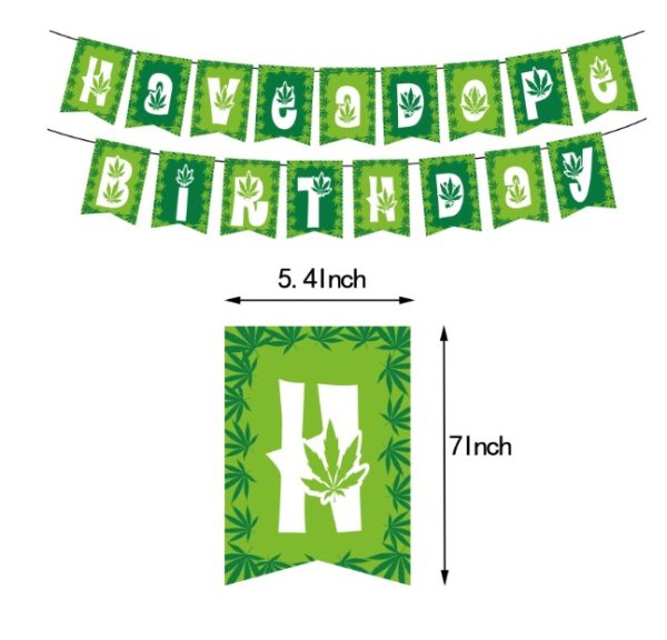Set Decorativo Globos con Banderin Cannabis - Imagen 4