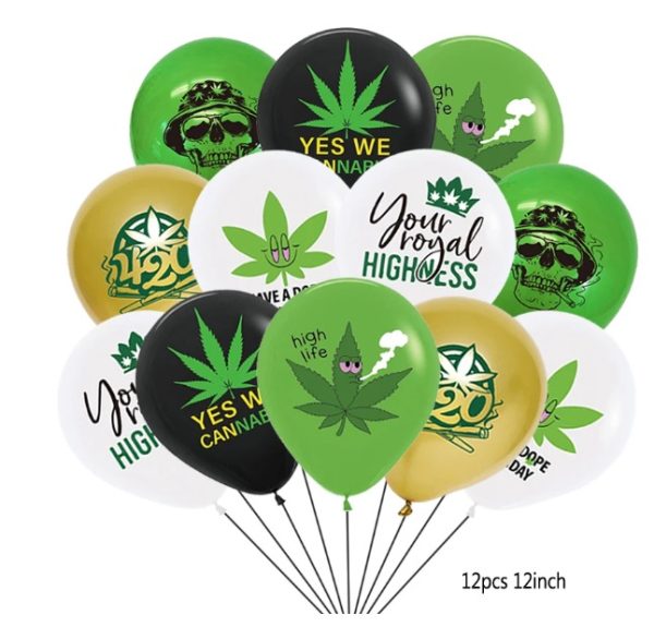 Set Decorativo Globos con Banderin Cannabis - Imagen 2