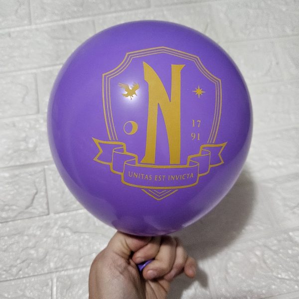 Pack 12 Globos Látex Cumpleaños Merlina mod 2 - Imagen 3