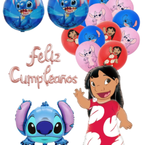 Set Globos Feliz Cumpleaños Lilo & Stich