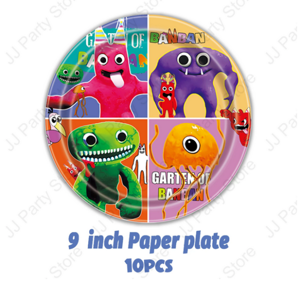 Platos Decorativos 10 Unidades para Cumpleaños Garten Of BanBan (Grande)