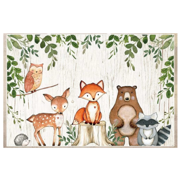 Fondo Telón Decorativo Baby Shower  mod 2(Animales del Bosque)
