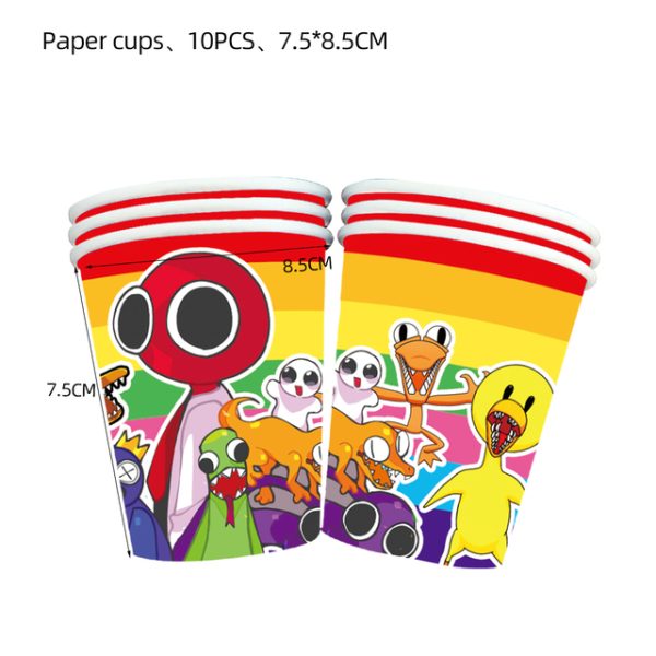 Pack de 10 Vasos para Cumpleaños Rainbo Friends (Mod2)