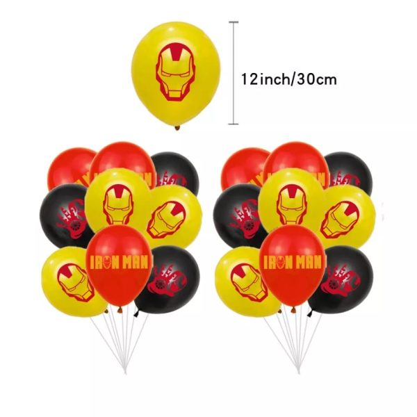 Pack 12 Globos Látex Ironman (mod2)