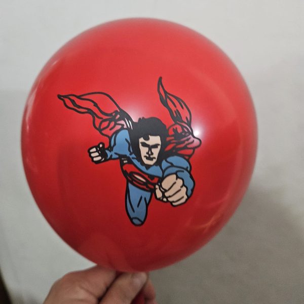 Pack 12 Globos Látex Cumpleaños Superman ( Superheroe) - Imagen 3