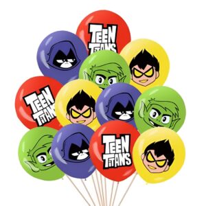 Pack 12 Globos Látex Jovenes Titanes (Mod2)