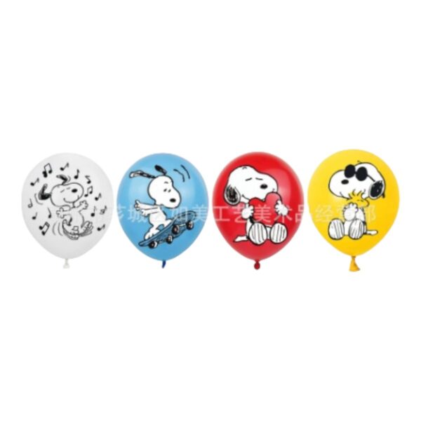 Pack 12 Globos Látex  Cumpleaños Snoopy - Imagen 2