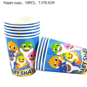 Pack de 10 Vasos Tiburon Bebe (Baby Shark)