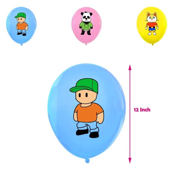 Pack 12 Globos Látex Stumble Guy - Imagen 2