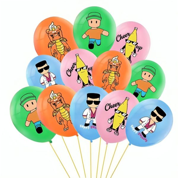 Pack 12 Globos Látex Stumble Guy
