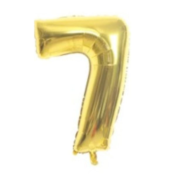 Globo Metálico Numero 7 Dorado 32" (70cm)