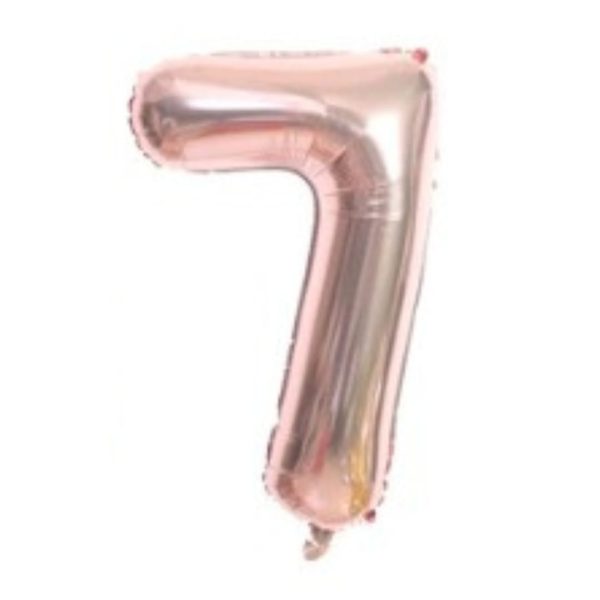 Globo Metálico Numero 7 Rosa Gold 32" (70cm)