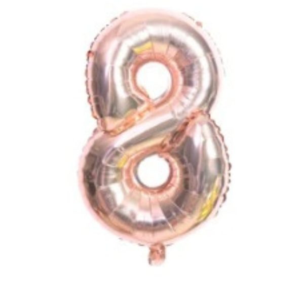 Globo Metálico Numero 8 Rosa Gold 32" (70cm)
