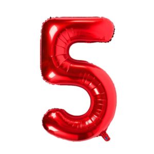 Globo Metálico Numero 5 Rojo 32" (70cm)