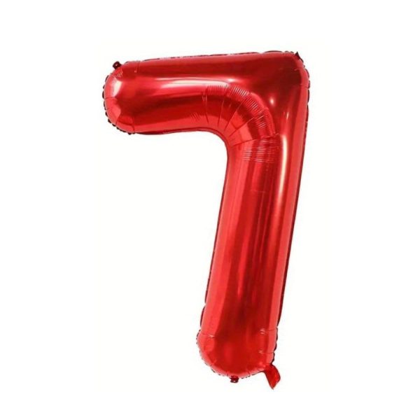 Globo Metálico Numero 7 Rojo 32" (70cm)
