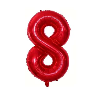 Globo Metálico Numero 8 Rojo 32" (70cm)