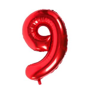 Globo Metálico Numero 9 Rojo 32" (70cm)