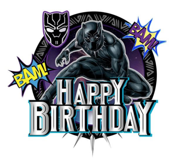 Topper para Torta Cumpleaños Pantera Negra ( Avengers)