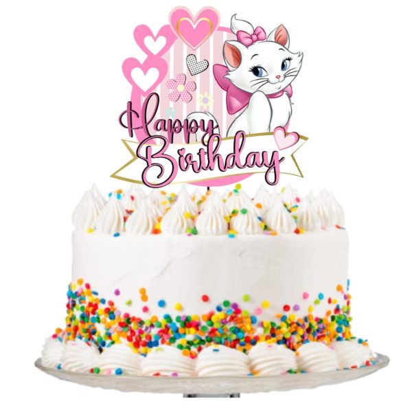 Topper para Torta Cumpleaños Gatita Marie - Imagen 2