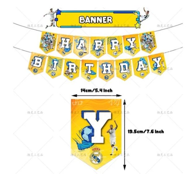 Set Decorativo Banderin Real Madrid Futbol - Imagen 2