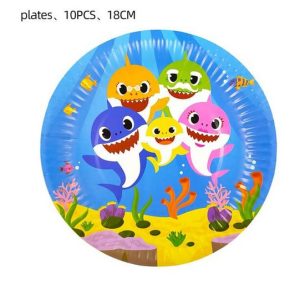 Pack 10 Platos Decorativos Tiburon Bebé