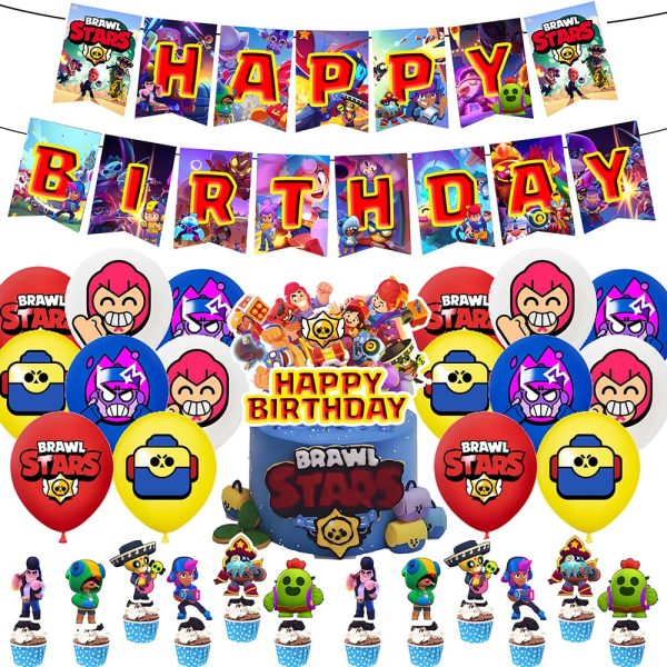 Set Decorativo Cumpleaños Brawl Stars