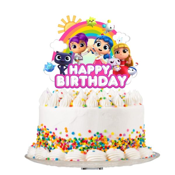 Topper para Torta de Cumpleaños Vera y el Reino Arcoiris - Imagen 2