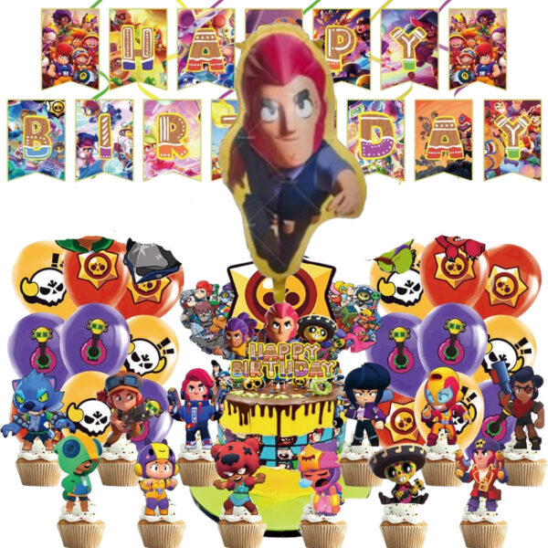Set Decorativo Cumpleaños Brawl Stars