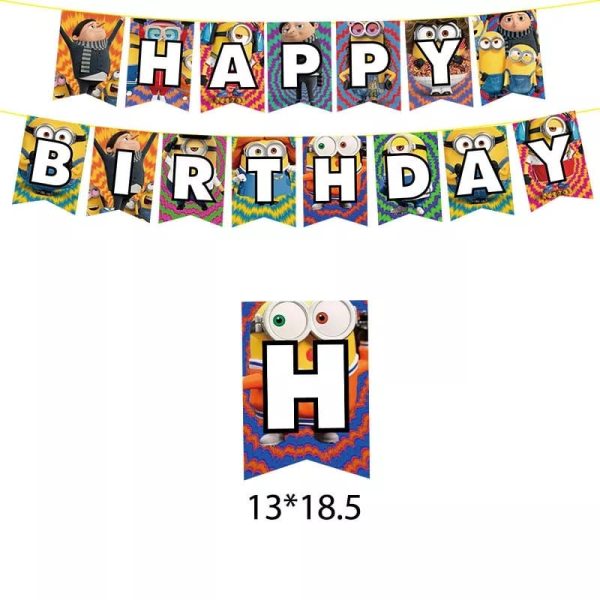 Set Decorativo Globos con Banderin y Toppers Minions - Imagen 5