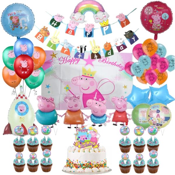 Set Decorativo + Fondo Telón Cumpleaños Peppa Pig