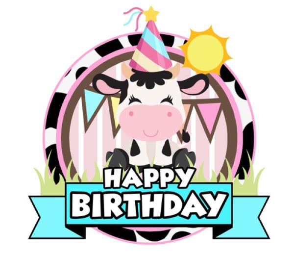 Topper para Torta de Cumpleaños Vaquita