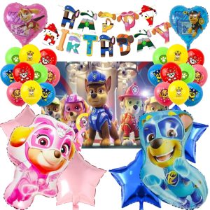 Set Decorativo + Fondo Telón Cumpleaños Paw Patrol