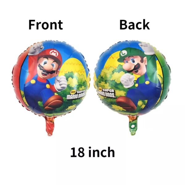 Globo Aluminio Redondo Mario Bross (doble diseño)